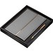 Recycled Leder Geschenkset  Notizbuch mit Metall-Kugelschreiber, anthrazit