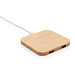 Zertifiziertes kabelloses 5W-Charger aus Bambus mit USB, braun