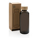 GRS rPET Flasche mit Bambus-Deckel, schwarz