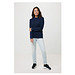 Iqoniq Zion Rundhals-Sweater aus recycelter Baumwolle, navy blau, L
