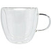 Manti 2-teiliger 100 ml doppelwandiger Glasbecher mit Bambusuntersetzer, transparent, natural