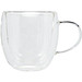 Manti 2-teiliger 250 ml doppelwandiger Glasbecher mit Bambusuntersetzer, transparent, natural
