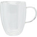 Manti 2-teiliger 350 ml doppelwandiger Glasbecher mit Bambusuntersetzer, transparent, natural