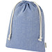 Pheebs 150?g/m2 GRS Zuziehbeutel aus Recyclingbaumwolle groß 4 l, heather blau
