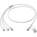 Versatile 5-in-1 Ladekabel aus recyceltem Aluminium, silber
