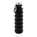 XD COLLECTION Auslaufgeschützte faltbare Silikonflasche, 550 ml, schwarz