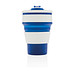 XD COLLECTION faltbarer Silikon-Becher, 350 ml, blau