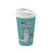 Kaffeebecher Premium Deluxe, 350 ml, standard-blau PP/schwarz