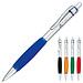 LANCE® Metall-Kugelschreiber Rubber Grip, blaue Mine, silber/rot