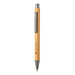 XD COLLECTION Bambus Druckkugelschreiber Slim Design, blaue Mine, braun/silber